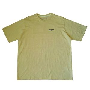 Patagonia Responsibili-Tee Logo Spellout T Shirt Regular Fit Yellow Mens XL